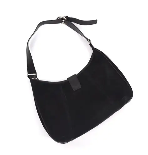 Vintage Wilson Leather Maxima 90s Y2K Suede Leather Hobo Shoulder Bag Black