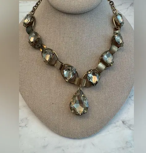 NEW KIRKS FOLLY Brass Gold Tone Champagne Crystal Statement Necklace Vintage