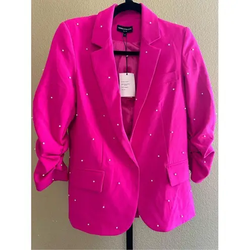 Generation Love Nadia Faux Pearl-Embellished Blazer in Magenta Size XS