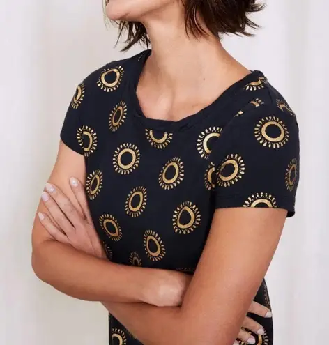 Boden USA Boden Women’s Navy Blue Gold Sunburst Coralie Cotton T-shirt Dress Size 6R