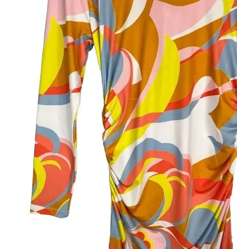 Boston Proper Long Sleeve Cutout Maci Dress Sequins Colorful Printed Size XS