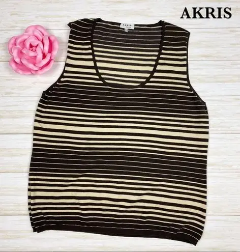 Akris Punto knit stripe sleeveless tank top