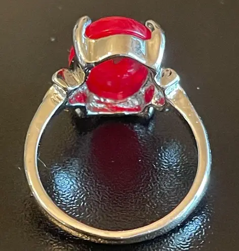 Red sapphire S925 silver ring size 6.5