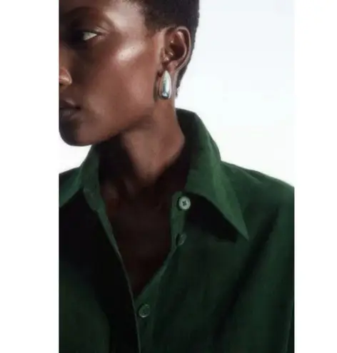 COS 💕💕 Corduroy Midi Shirt Dress ~ Green US 6