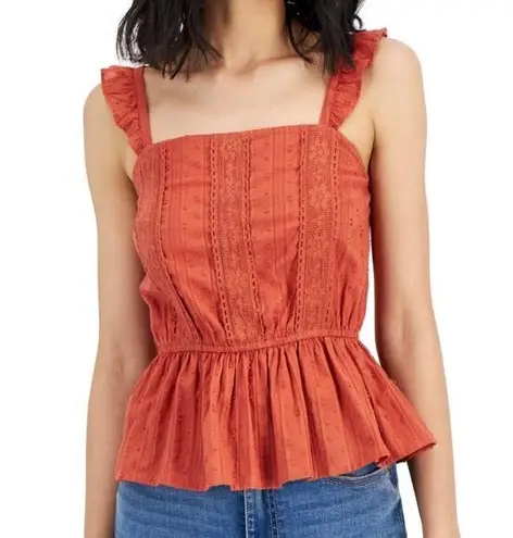 Planet Gold Cotton Crochet-trim Flutter-strap Tank Peplum Lace Whimsygoth Fairy