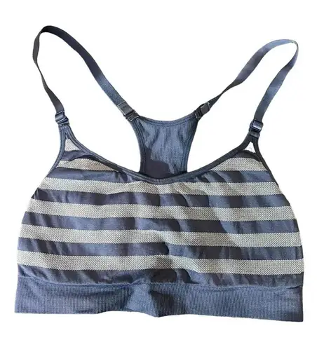 Spalding Striped Pattern Adjustable Racer back Straps Sports Bra Size Large