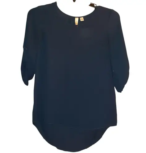 Tacera Navy Blue Blouse Size Small