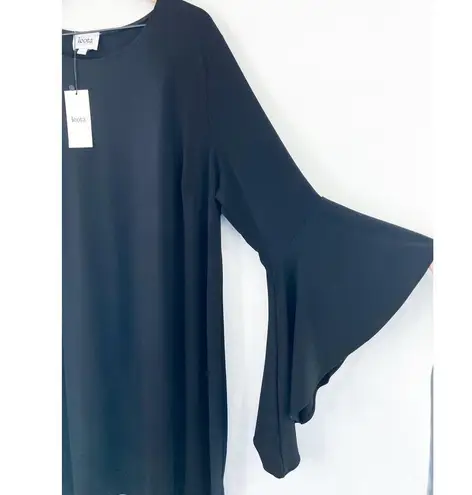 Leota NEW Black Stella Flared Bell Sleeve Dress Black 22/24 Classic Elegant