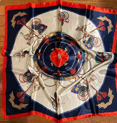 Vintage Regal Carriage&Horse EQUESTRIAN oversized square Silk Scarf 35/35