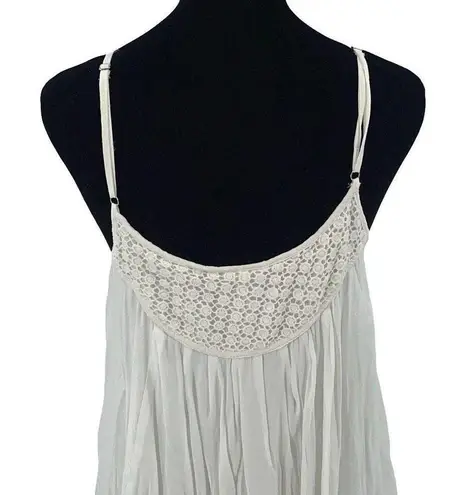 Angel Biba  Womens Scoop Neck Crochet Trim Slip Cami Dress White Size 8