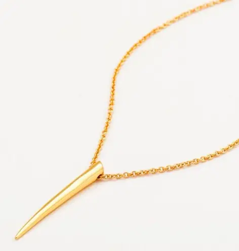 Gorjana Fancy Horn Charm Necklace Duo Layering Long Short Set 18K Gold Plated