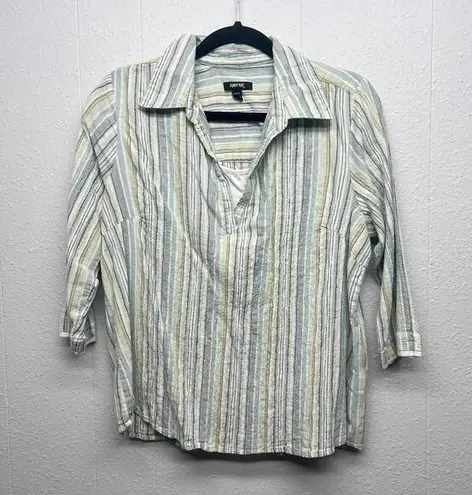 Krazy Kat Vintage Top Womens Large Y2K Cotton Boho Grunge Metallic Fairy Boho