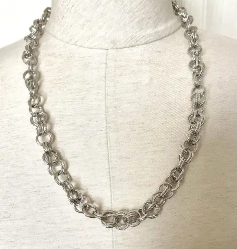 Silver tone chain link necklace