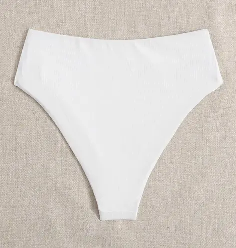 SheIn White Ribbed Bikini