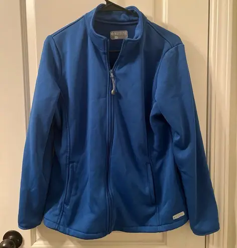 MED COUTURE Women's Athletic Zip Up Track Jacket Coat Blue Size Medium