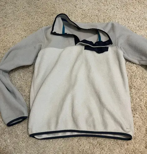 Patagonia Synchilla Snap-T Fleece White And Grey Size Small