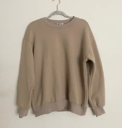 Miss Lola Cozy Feels Crewneck Sweater Tan Natural M