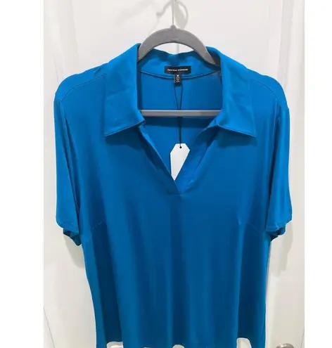 Universal Standard NWT Apero Liquid Jersey Polo Top in Ocean Sz M (18-20)