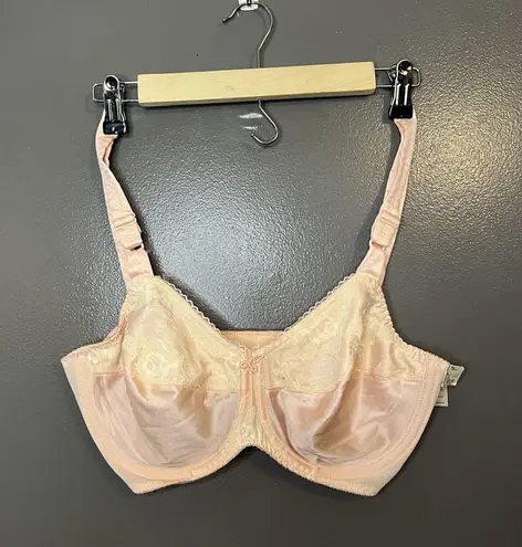 Mary Jane Bra Womens 34D Blush Pink Unlined Underwire Lace Made in USA Style 75 Size undefined