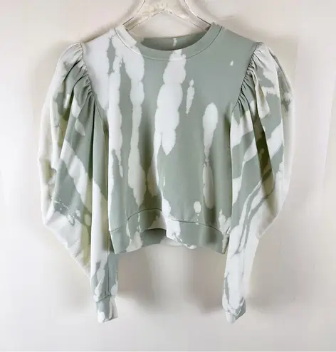ALLSAINTS Elizah Tie Dye Drape Sleeve Sweatshirt Size Small Greenstone