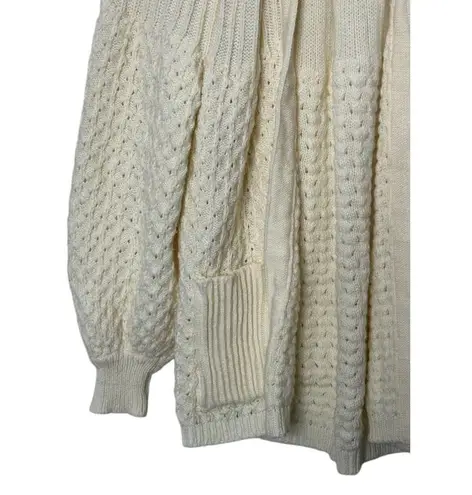 Vintage Acrylic Fibre 100% VIRGIN Soft Knit Open Tie Cardigan Sweater Romania