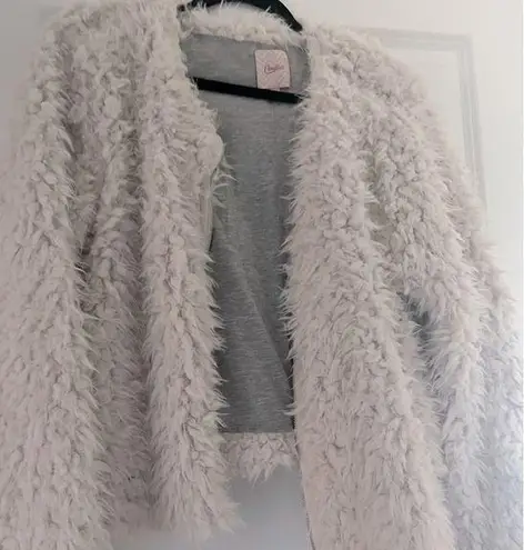 Candie's White Fuzzy Coat thumbnail 1