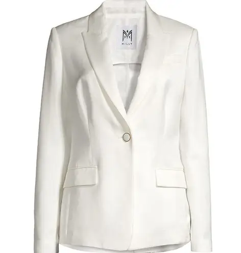 Milly Alexa Twill White Single Breasted Blazer Jacket Size 0