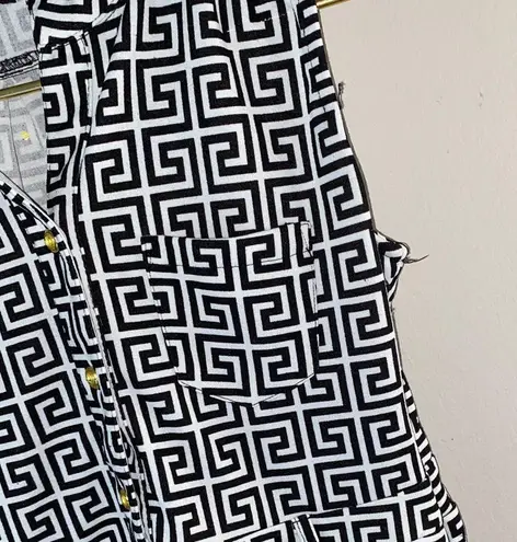 Elegant Black and White Geometric Jumpsuit Size L