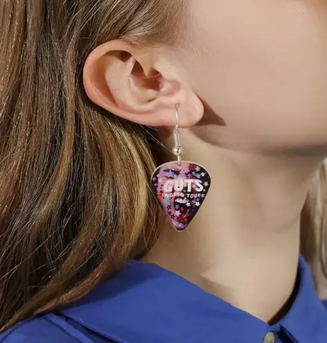 Olivia Rodrigo Guts World Tour Guitar Pick Inspired Earrings Purple
