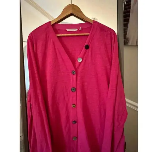 Soft Surroundings Women's Button Down Cardigan Shirt , 1X, Pink