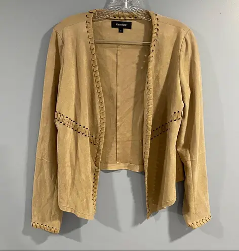 Karen Kane Whipstitched Faux Suede Tan Jacket