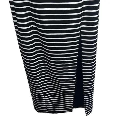 Nicholas NEW NWT Jane Contrast Square Neck Midi Dress In Black & Milk Stripe