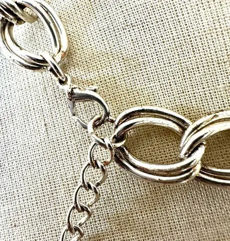 Silver gold tone circle choker necklace Gold