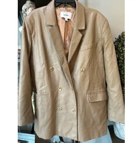 Pistola Roman Oversized Double Breasted Blazer Taupe Womens Size Large