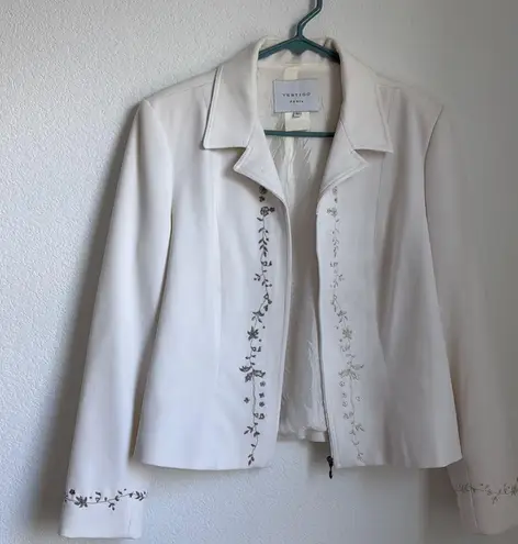 Vertigo Paris White Blazer with Embellished Details
