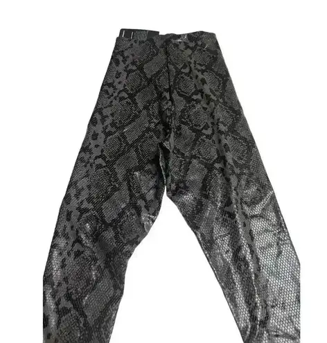 Commando Reptile Embossed Faux Leather Leggings In Gray Snake Skin Size Small