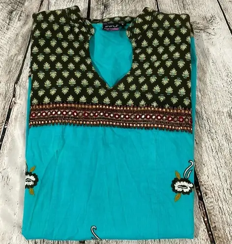 Women’s FFU Indian Kurti short sleeve Large Blue