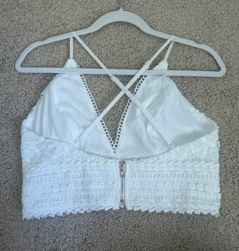 FashioNova White Lace Tank Top