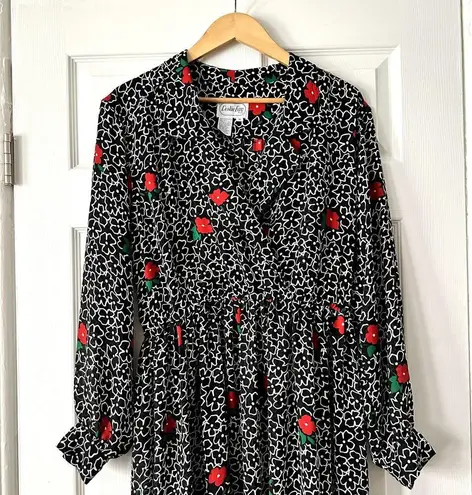 Leslie Fay Vintage Floral Dress Sz 16