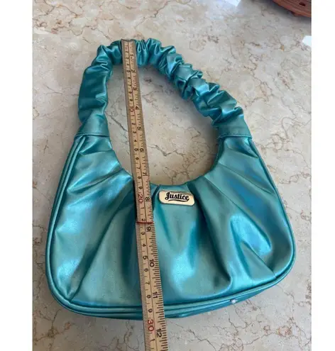 Justice Blue Satin Scrunch Handle Shoulder Bag