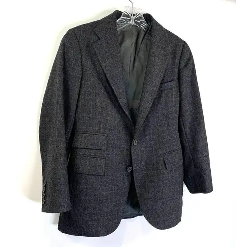 Polo Ralph Lauren Plaid Blazer Vintage Wool Gray USA Made