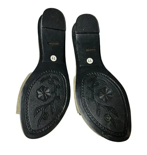 Eve Buckle Sandal Slides Low Heel Khaki Color Size 11 Brown