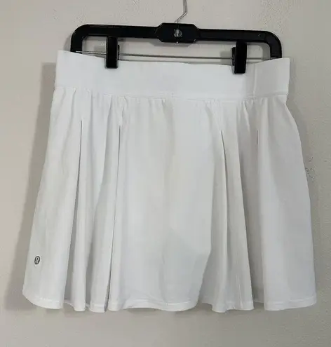 Lululemon Tennis Time Skirt 15" Size 8 High Rise Under Shorts With Pockets READ White