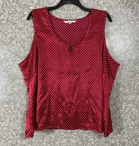 Lane Bryant Cacique  Red Polka Dot Plus Size Sleep Top - Size 26/28 - Silky Feel