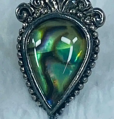 Multicolor Abalone Shell Pierced Earrings in Silver Tone Metal