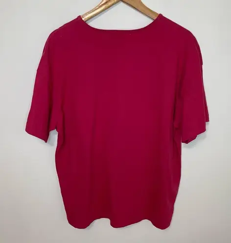 Woolrich  Pink Short Sleeve Tee XL Womens Raspberry Casual Solid Basic Minimalist