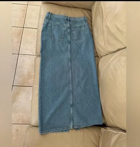 Derek Lam 10 Crosby Cotton High Rise Denim Maxi Skirt