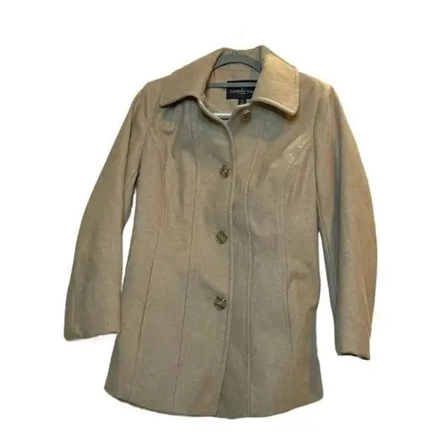 London Fog Women's Beige Wool Blend Peacoat Size M Mid-Length Winter