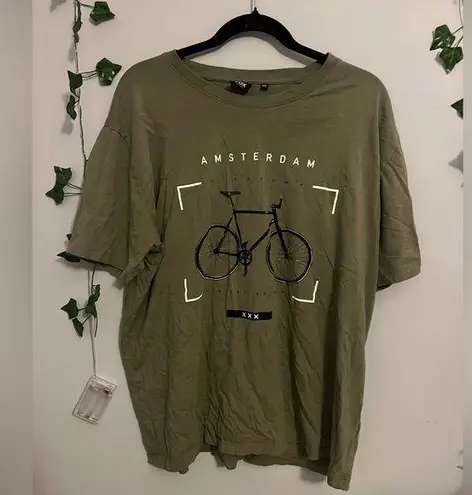 Amsterdam Bicycle Olive Green Graphic Tee Size XXL