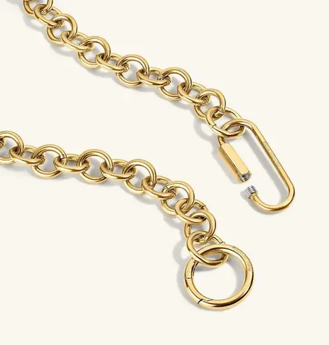 NEW Maison Miru 24K Gold Bubble Lock Necklace 18" Carabiner Chunky Chain $230